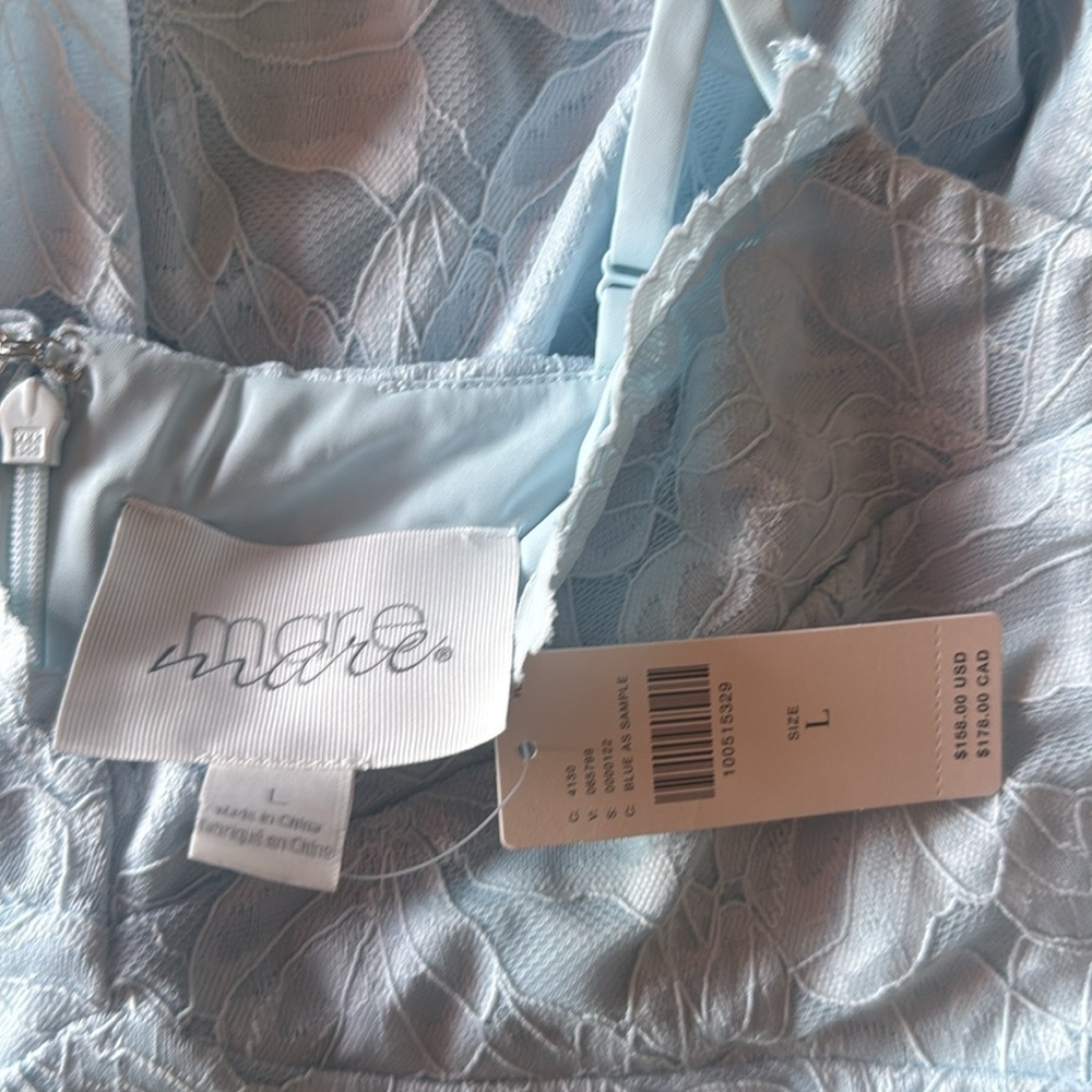 NWT MARE MARE x Anthropologie Blue Lace Mini Dress - Picture 6 of 8
